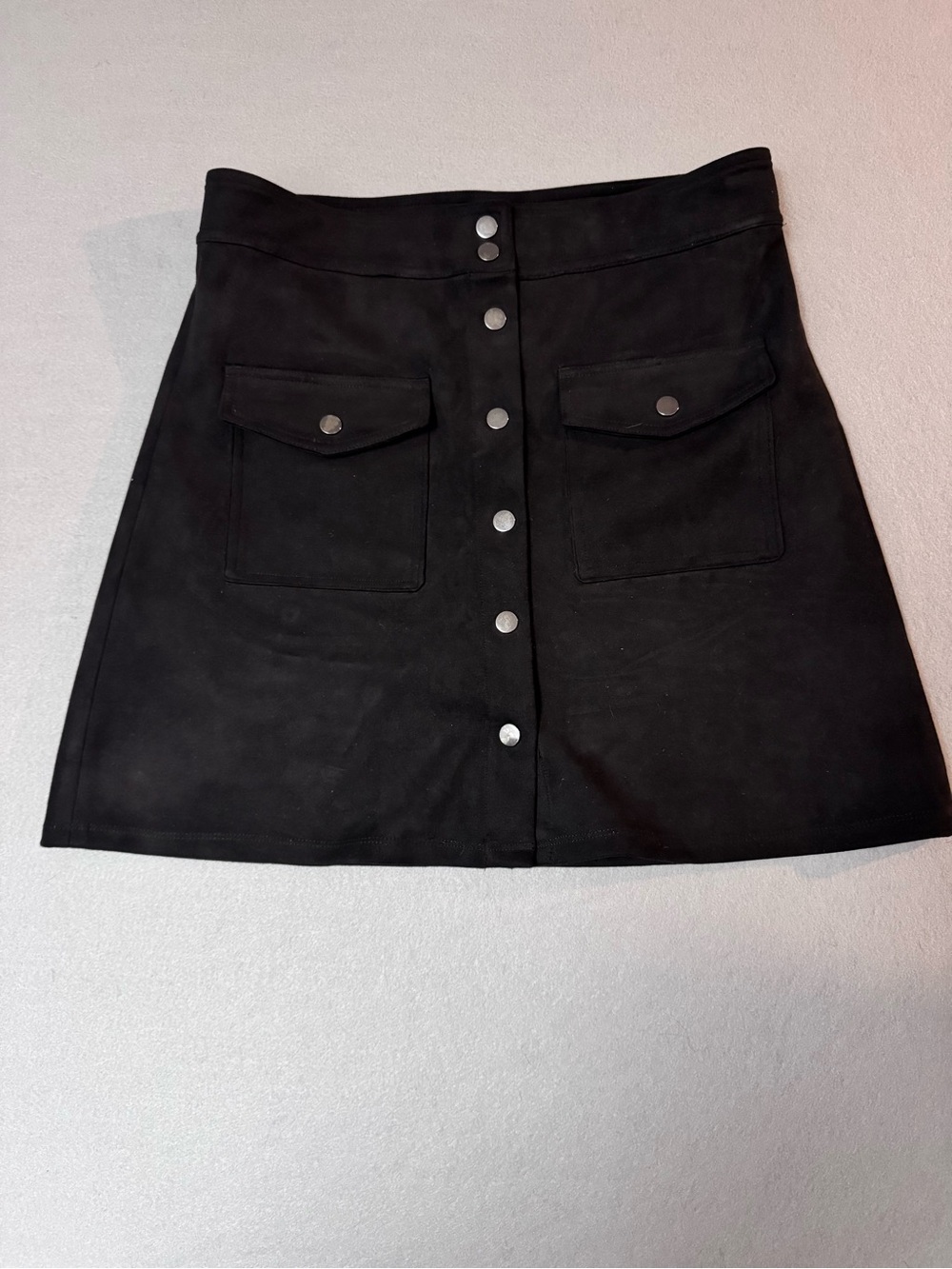 Philosophy Black Snap-Front Mini Skirt Womens Size 8